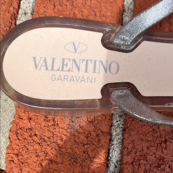 Valentino Women's Metallic Sandals with Studded Bow NO BOX - Picture 2 of 7